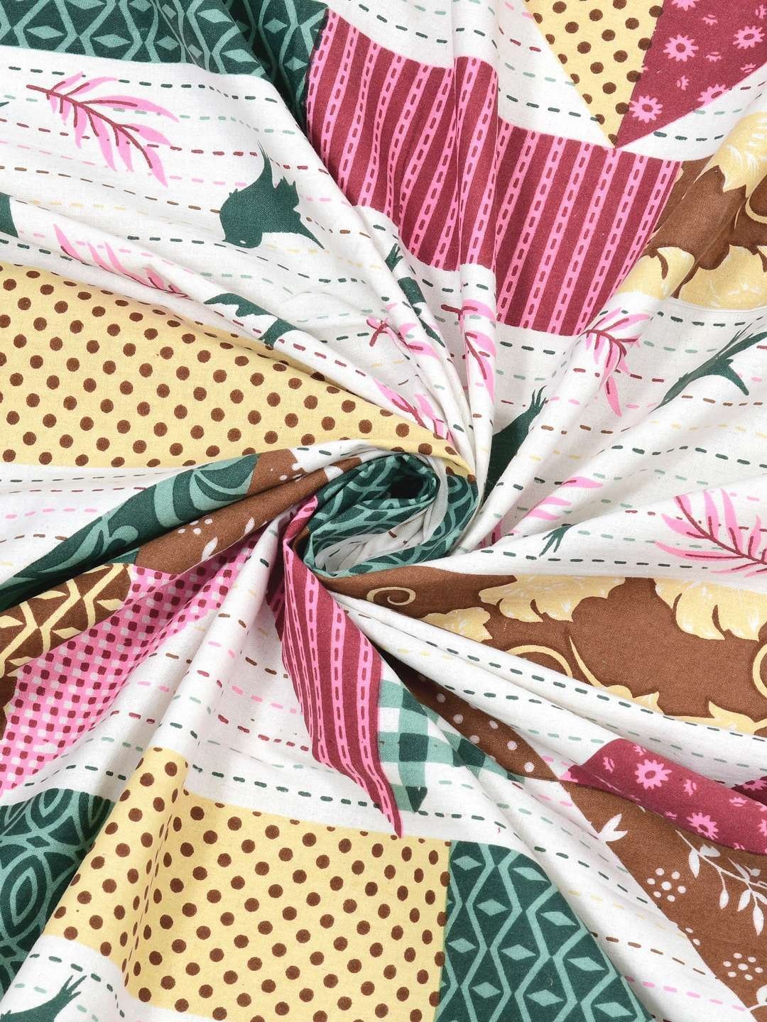 100% Pure Cotton Traditional  Printed Bedsheet for Double Bed King Size Bedsheet with 2 Pillow Covers