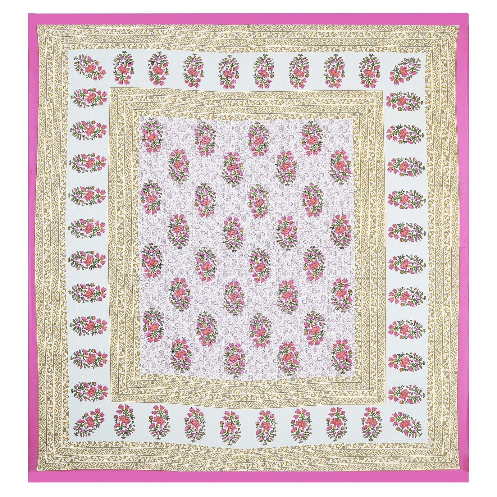 100% Pure Cotton Traditional  Printed Bedsheet for Double Bed King Size Bedsheet with 2 Pillow Covers