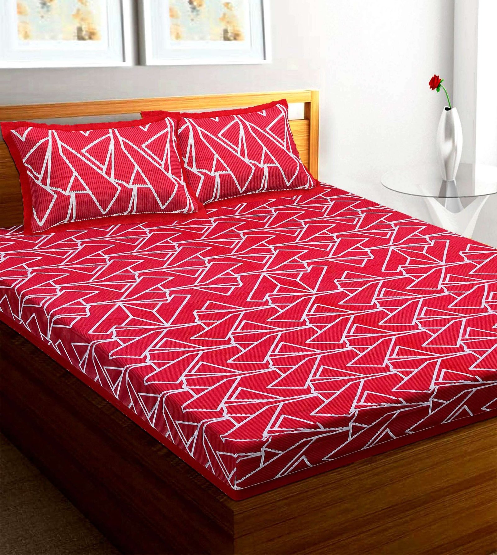 100% Pure Cotton Traditional  Printed Bedsheet for Double Bed King Size Bedsheet with 2 Pillow Covers