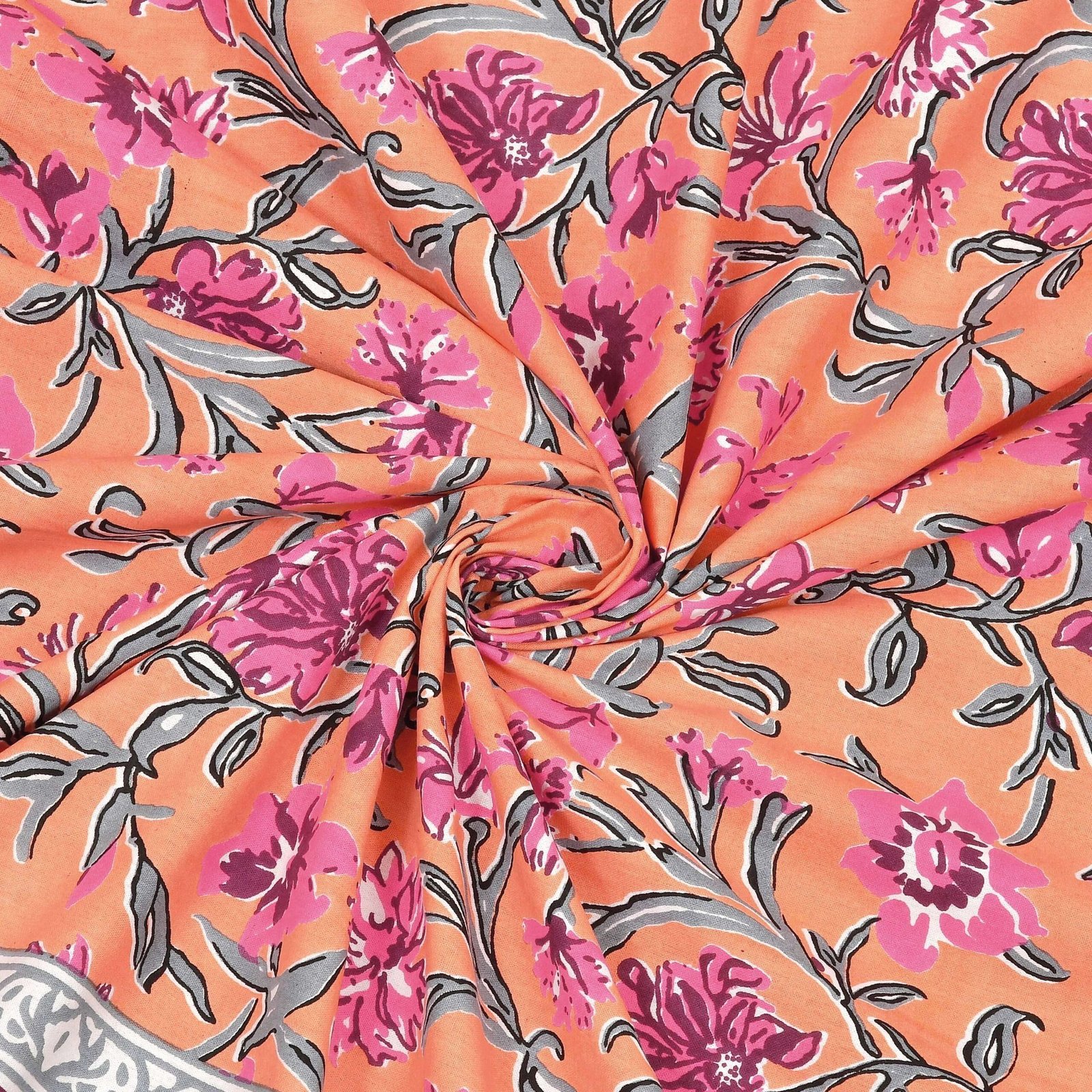 100% Pure Cotton Traditional  Printed Bedsheet for Double Bed King Size Bedsheet with 2 Pillow Covers