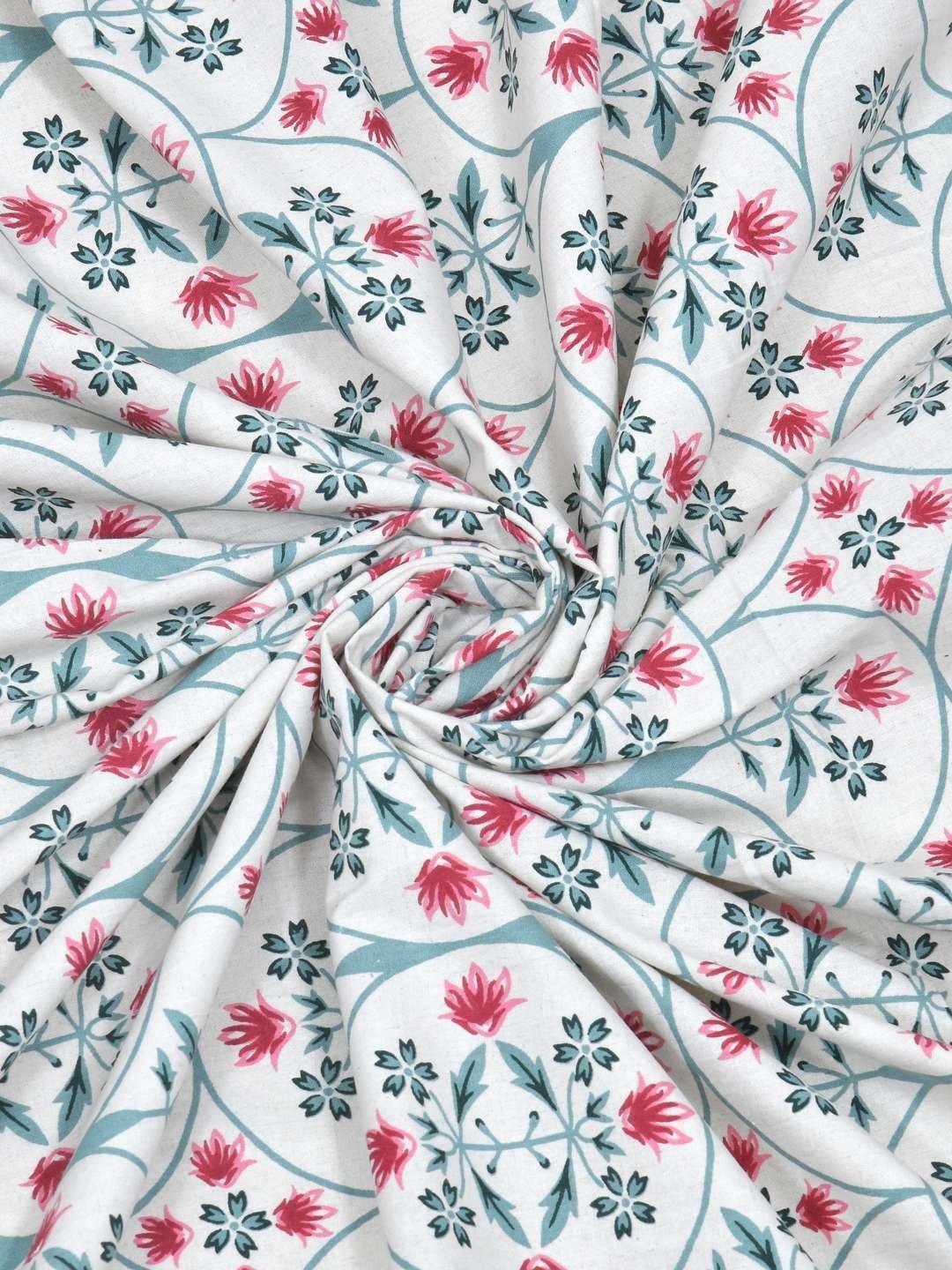 100% Pure Cotton Traditional  Printed Bedsheet for Double Bed King Size Bedsheet with 2 Pillow Covers