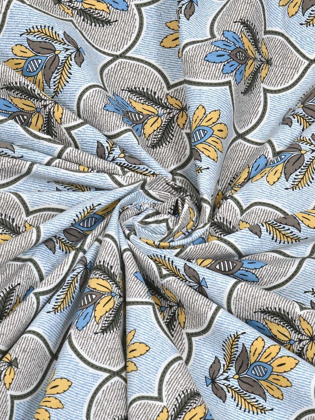 100% Pure Cotton Traditional  Printed Bedsheet for Double Bed King Size Bedsheet with 2 Pillow Covers