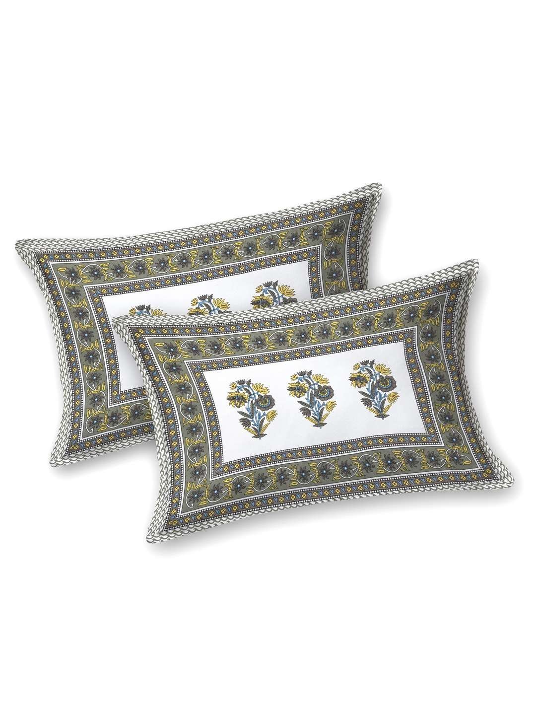 100% Pure Cotton Traditional  Printed Bedsheet for Double Bed King Size Bedsheet with 2 Pillow Covers