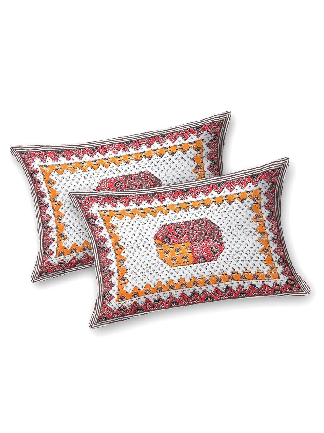 100% Pure Cotton Traditional  Printed Bedsheet for Double Bed King Size Bedsheet with 2 Pillow Covers