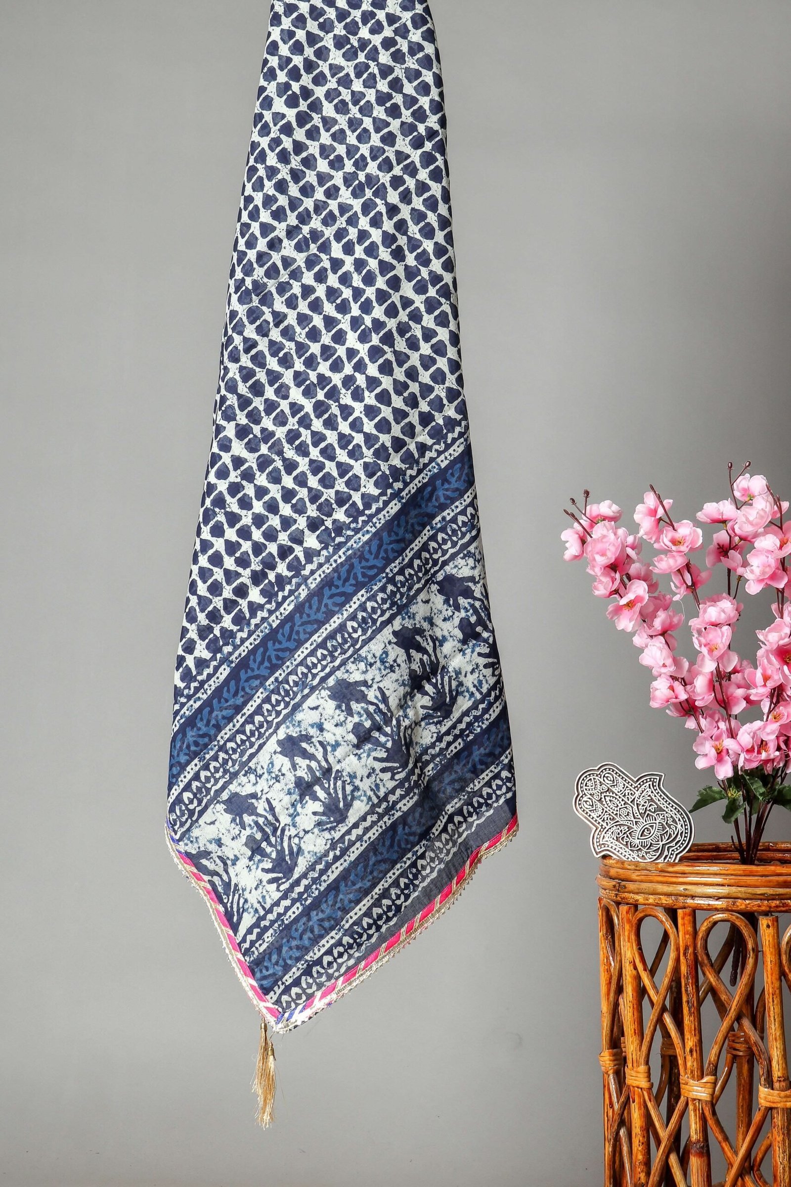 Women Pure Cotton Block Printed Dupatta Set