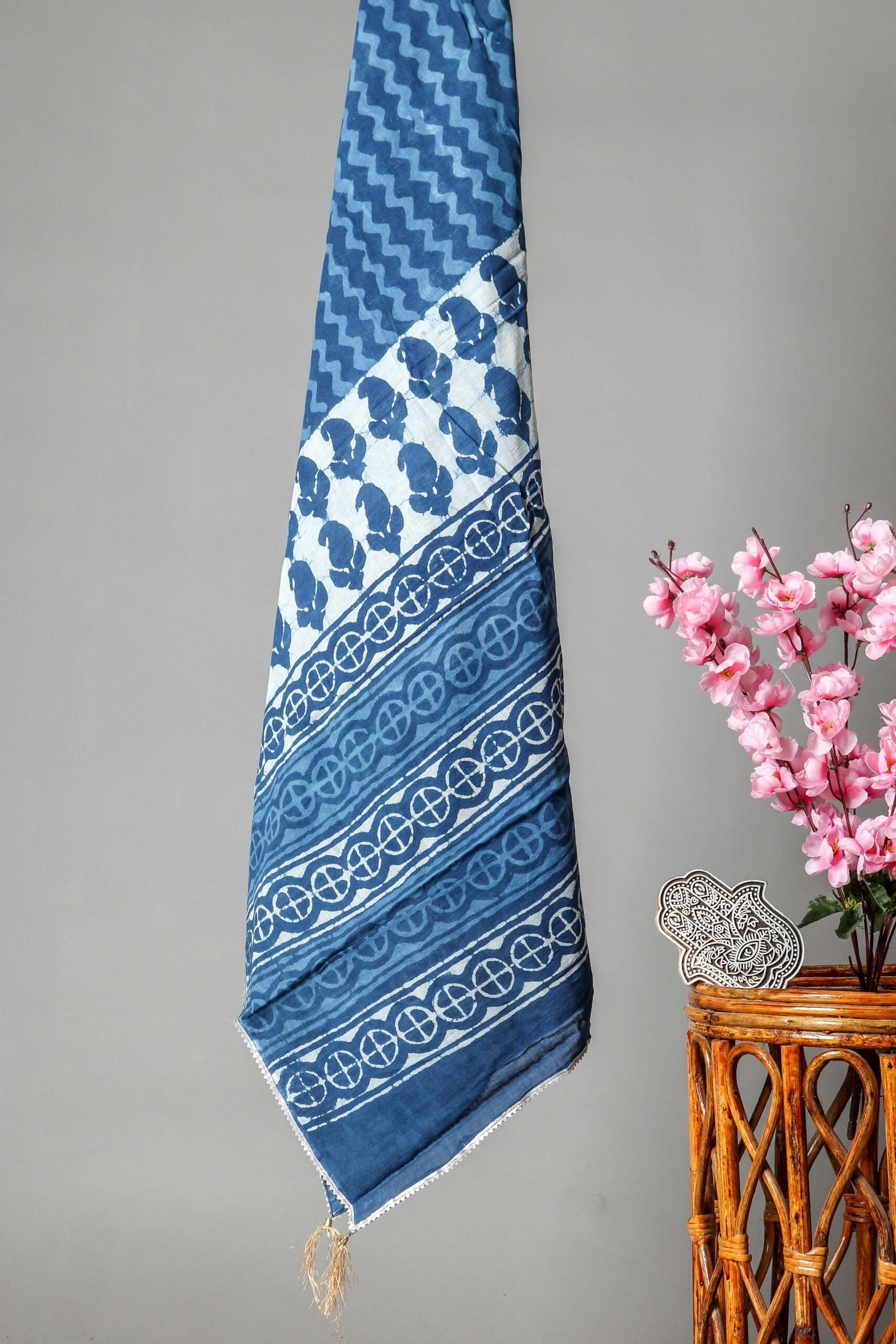 Women Pure Cotton Block Printed Dupatta Set
