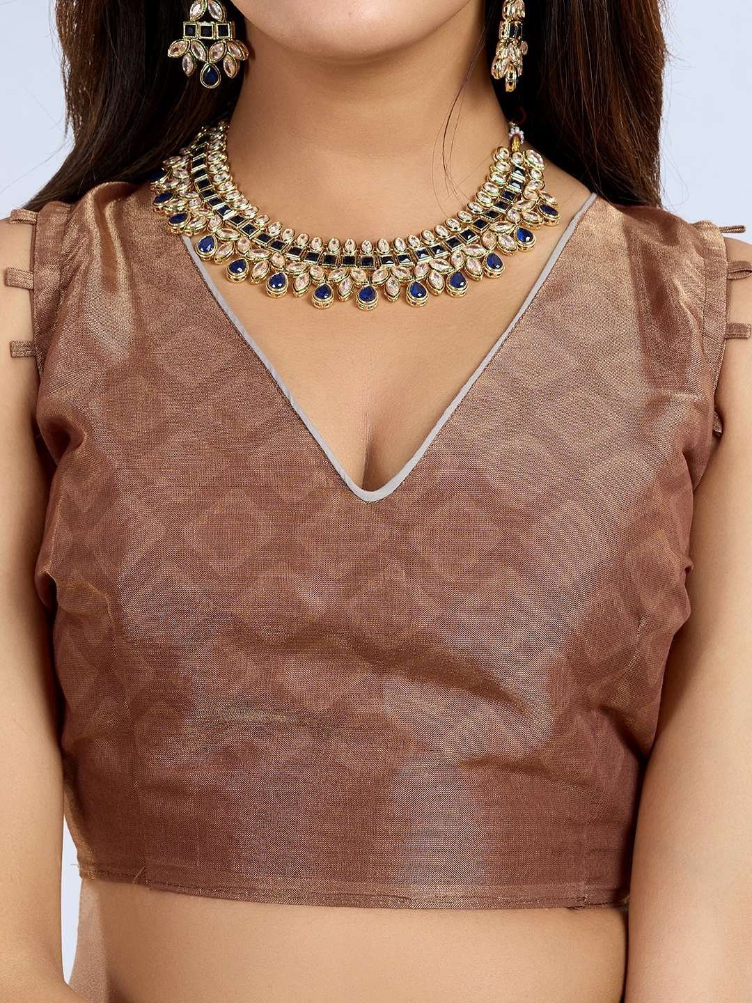 Abstract Printed Linen Shimmer Saree in Earth Tones