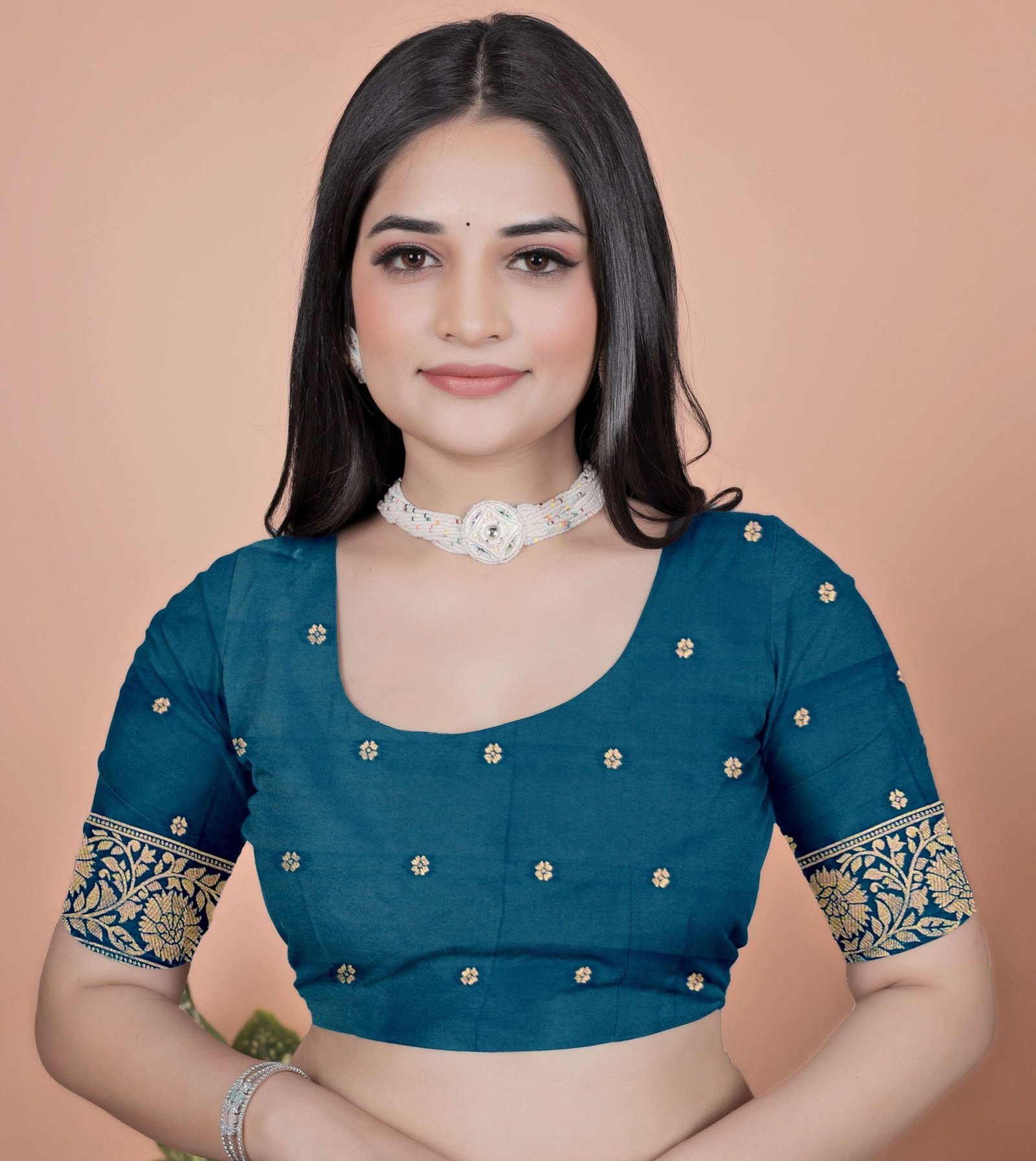 Teal Banarasi Silk Saree with Golden Zari & Peacock Pallu | Wedding, Festive & Traditional Wear