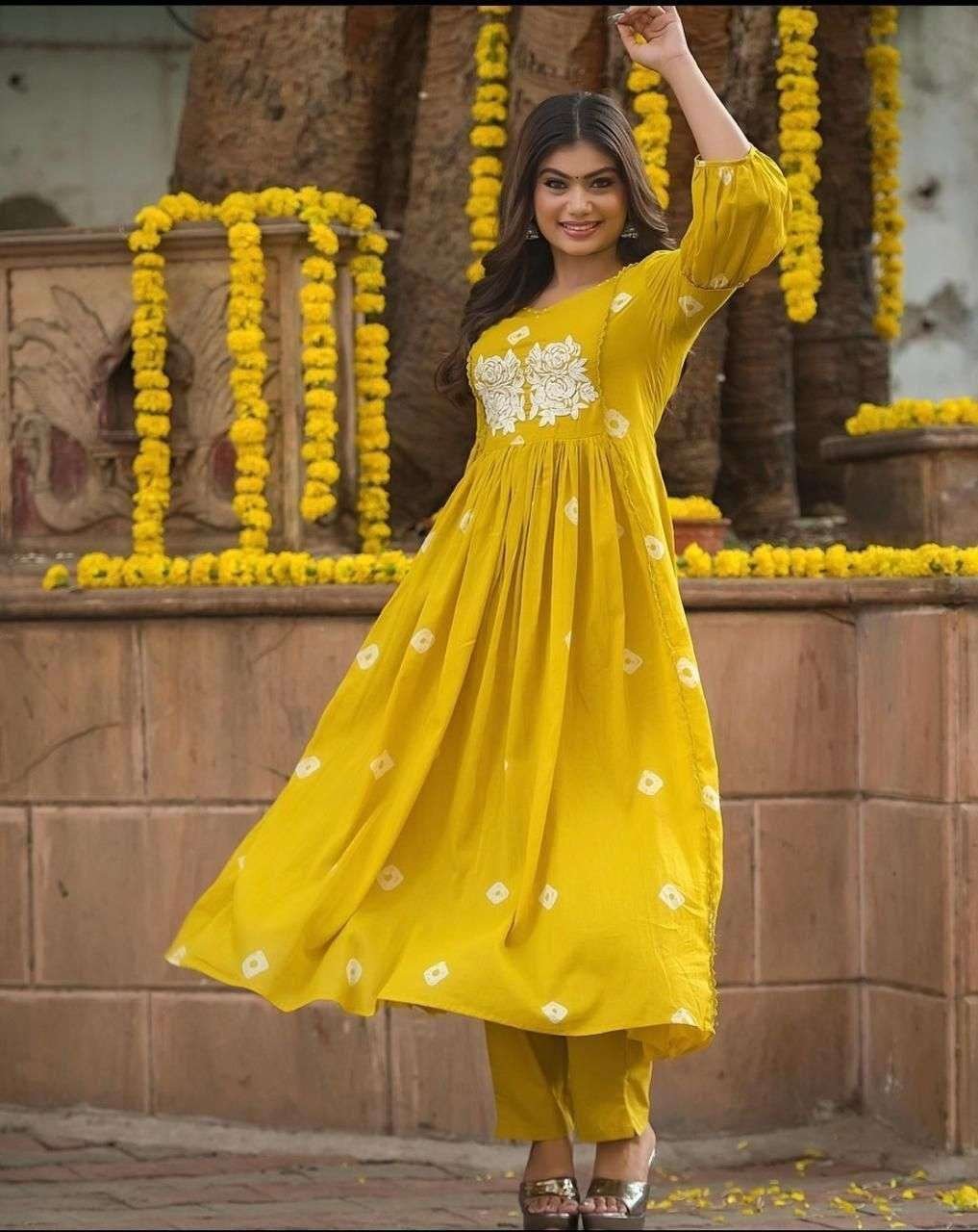Women’s Cotton Hand Block Printed Anarkali Kurti