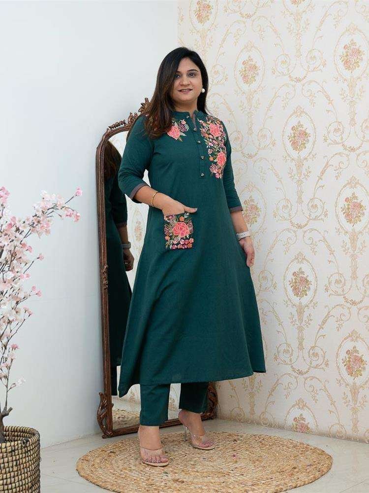 Women’s Cotton Printed Straight Kurti With Pant