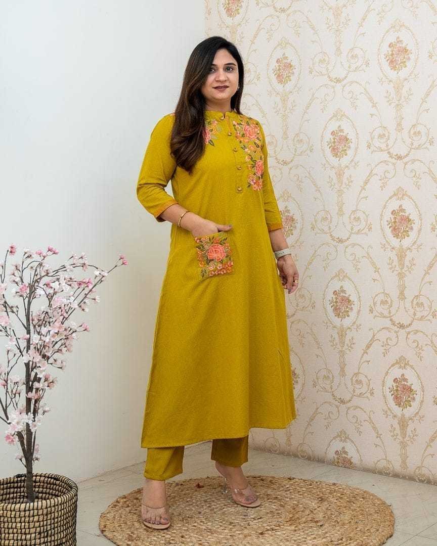 Women’s Cotton Printed Straight Kurti With Pant