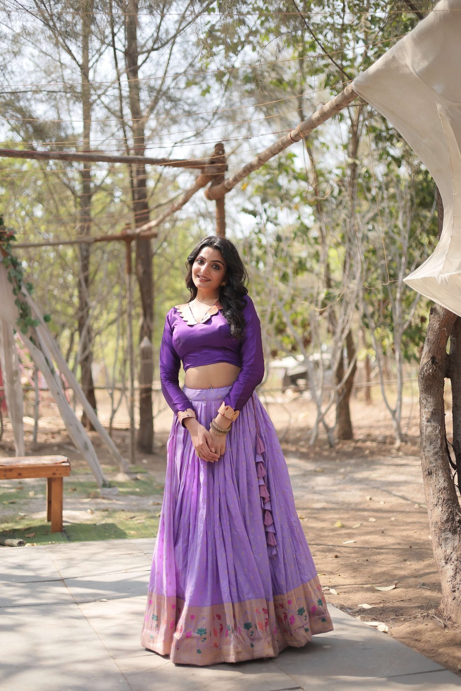 Dayble Viscose Kalamkari Lehenga Choli with Designer Blouse