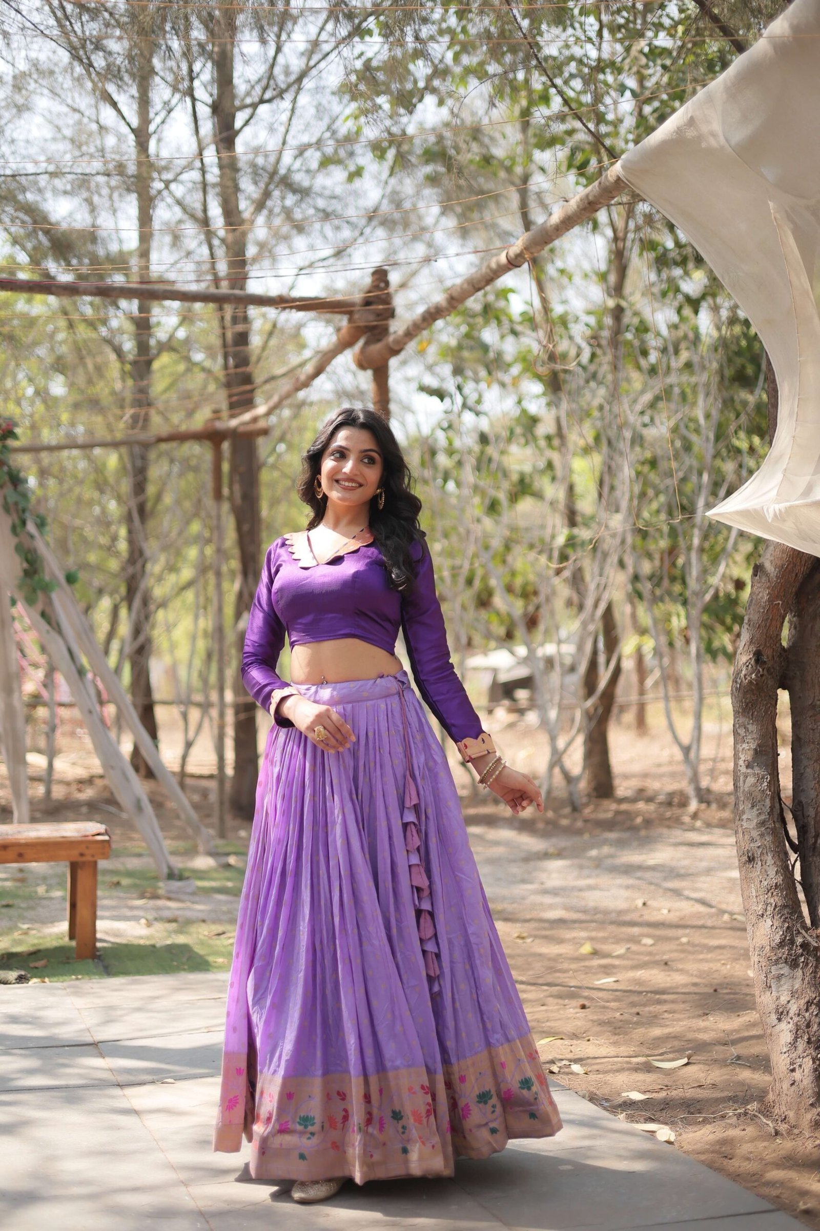Dayble Viscose Kalamkari Lehenga Choli with Designer Blouse