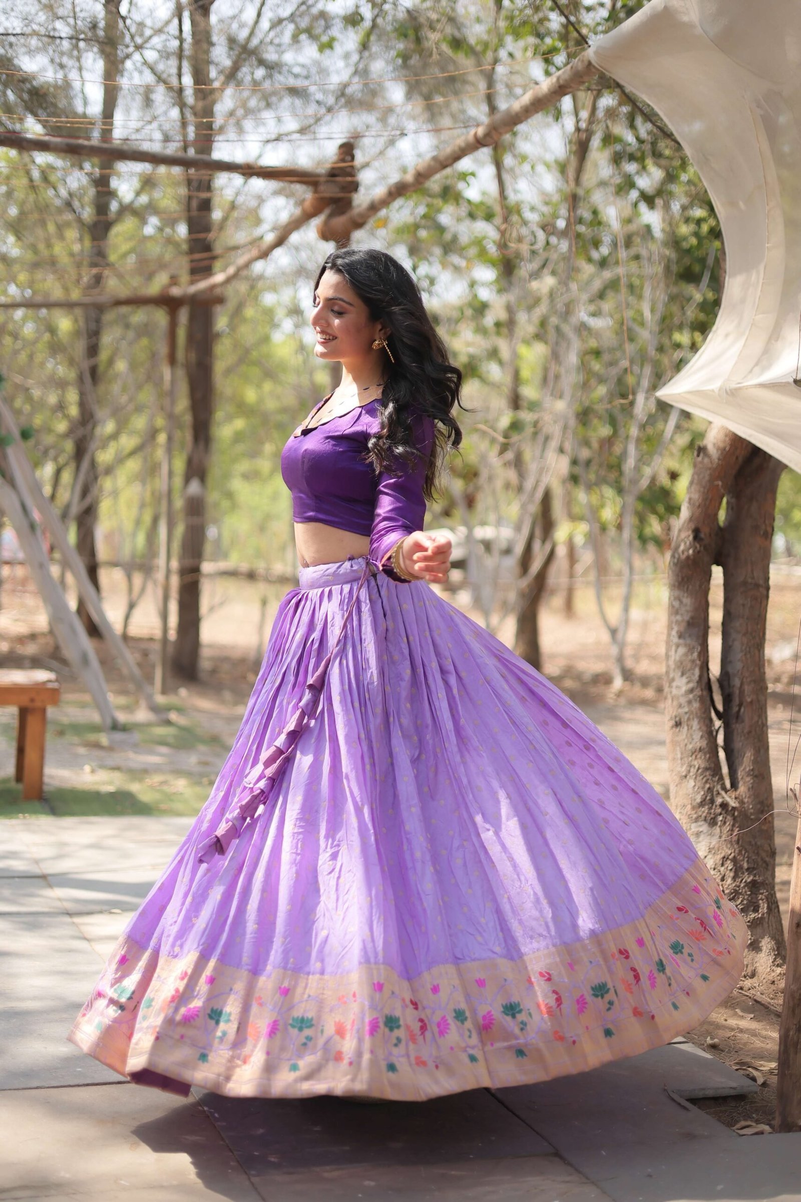 Dayble Viscose Kalamkari Lehenga Choli with Designer Blouse