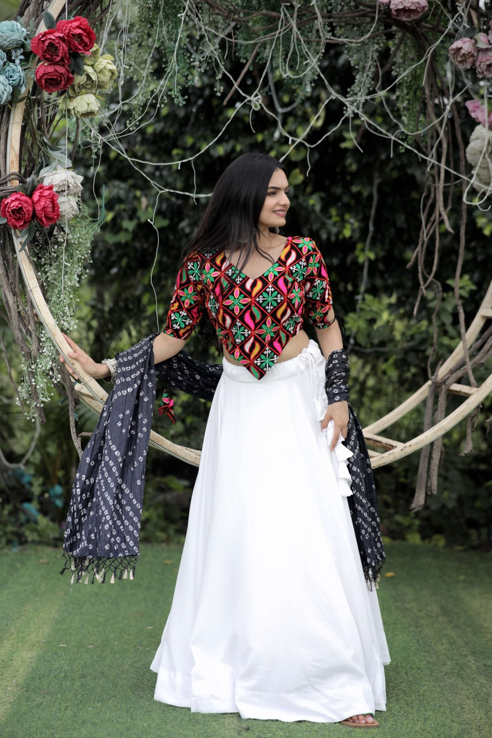 Navratri Special Premium Frolic Cotton Lehenga Choli with Dupatta Set