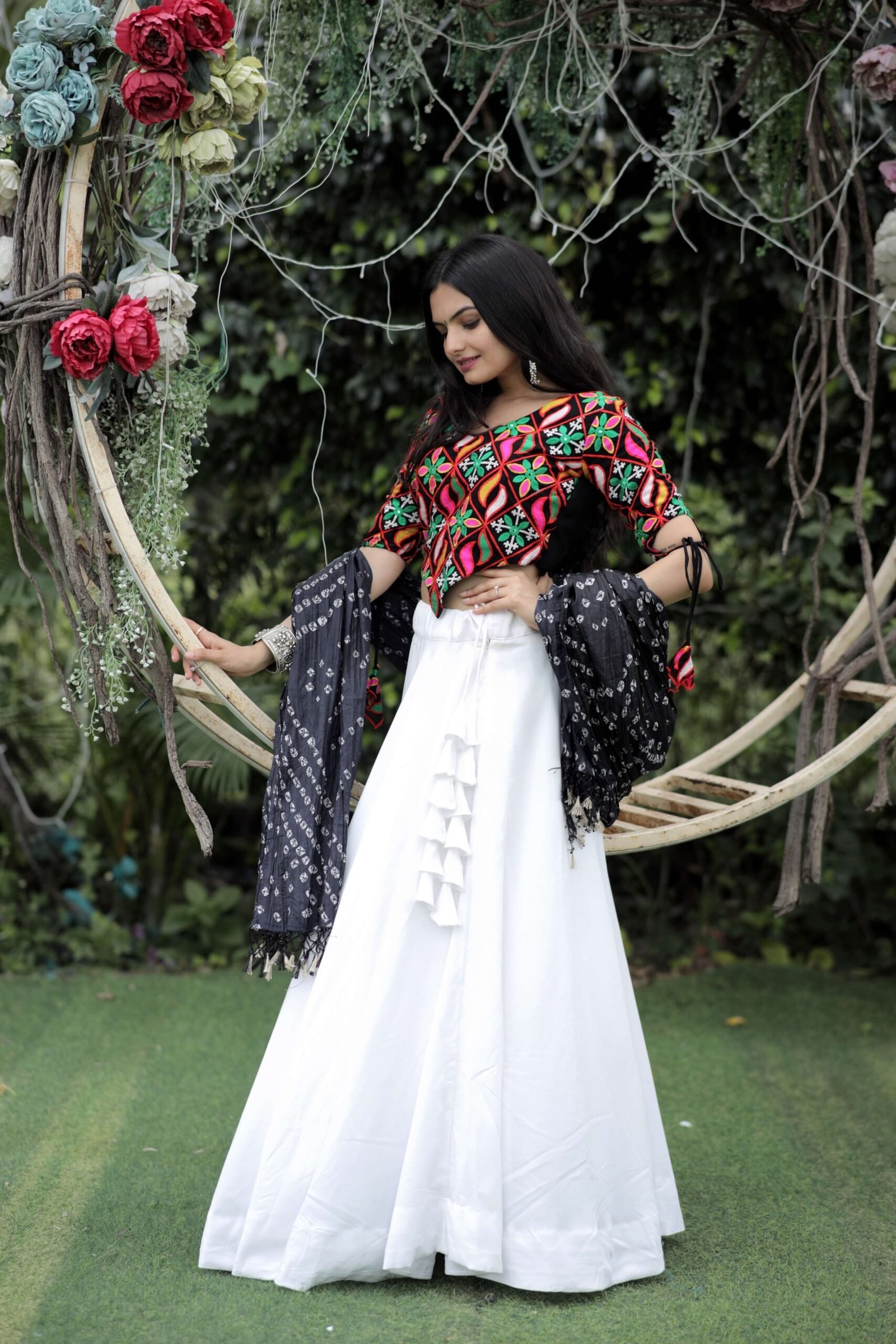 Navratri Special Premium Frolic Cotton Lehenga Choli with Dupatta Set
