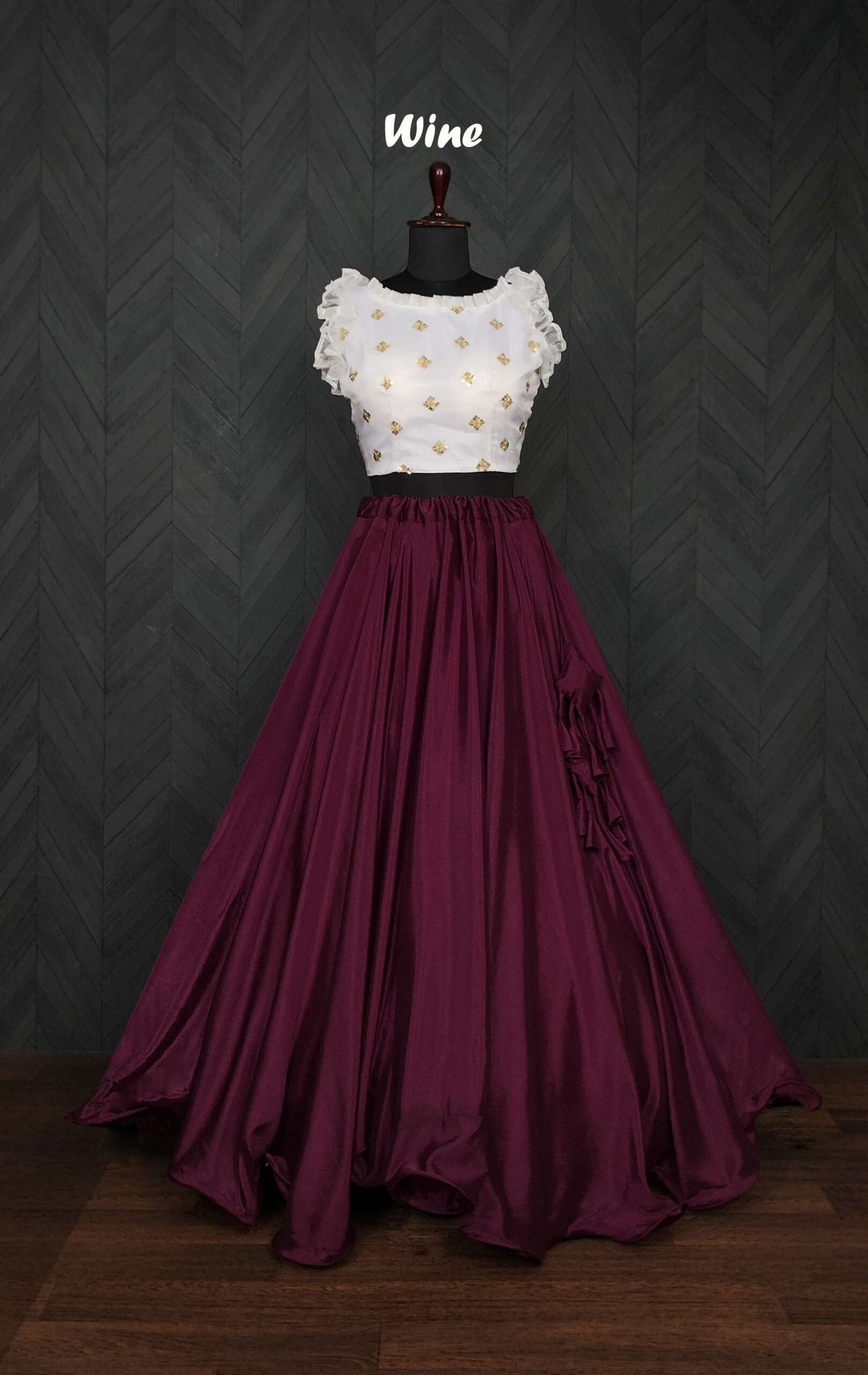 Premium Chinnon Lehenga with Organza Sequin Blouse ? Readymade Set