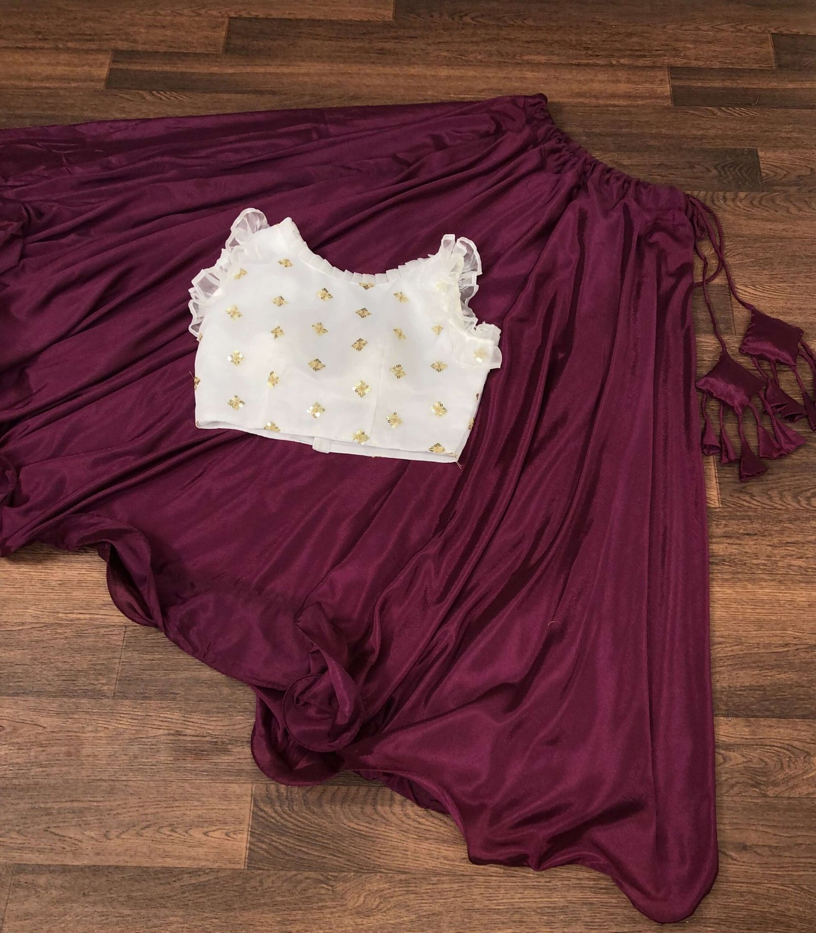 Premium Chinnon Lehenga with Organza Sequin Blouse ? Readymade Set