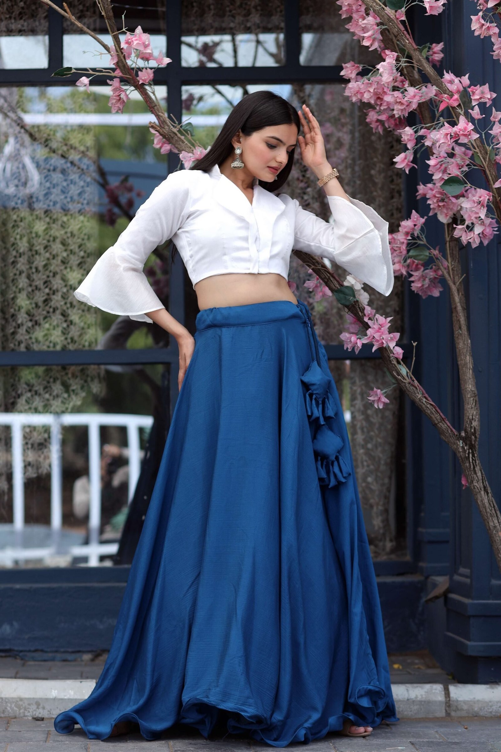 Premium Readymade Chinnon Lehenga with Phantom Silk Designer Blouse