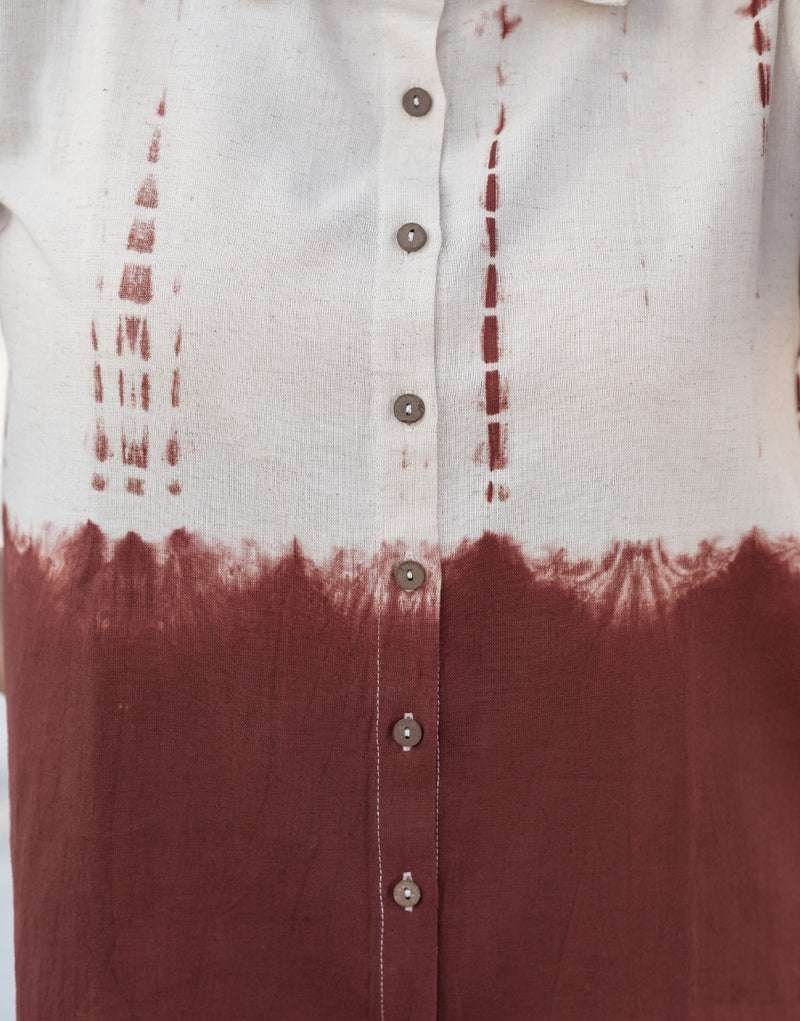 Women’s Cotton Tie-Dye Print Straight Shirt With Pant Casual Summer Collection Cord Set ( Multi1 )
