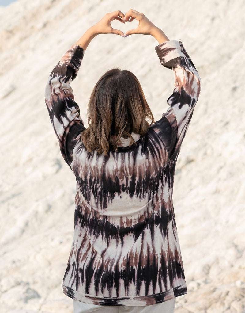 Women’s Cotton Tie-Dye Print Straight Shirt With Pant Casual Summer Collection Cord Set ( Multi2 )
