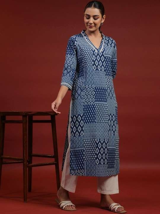 Women’s Rayon Printed Straight Kurti With Pant Set