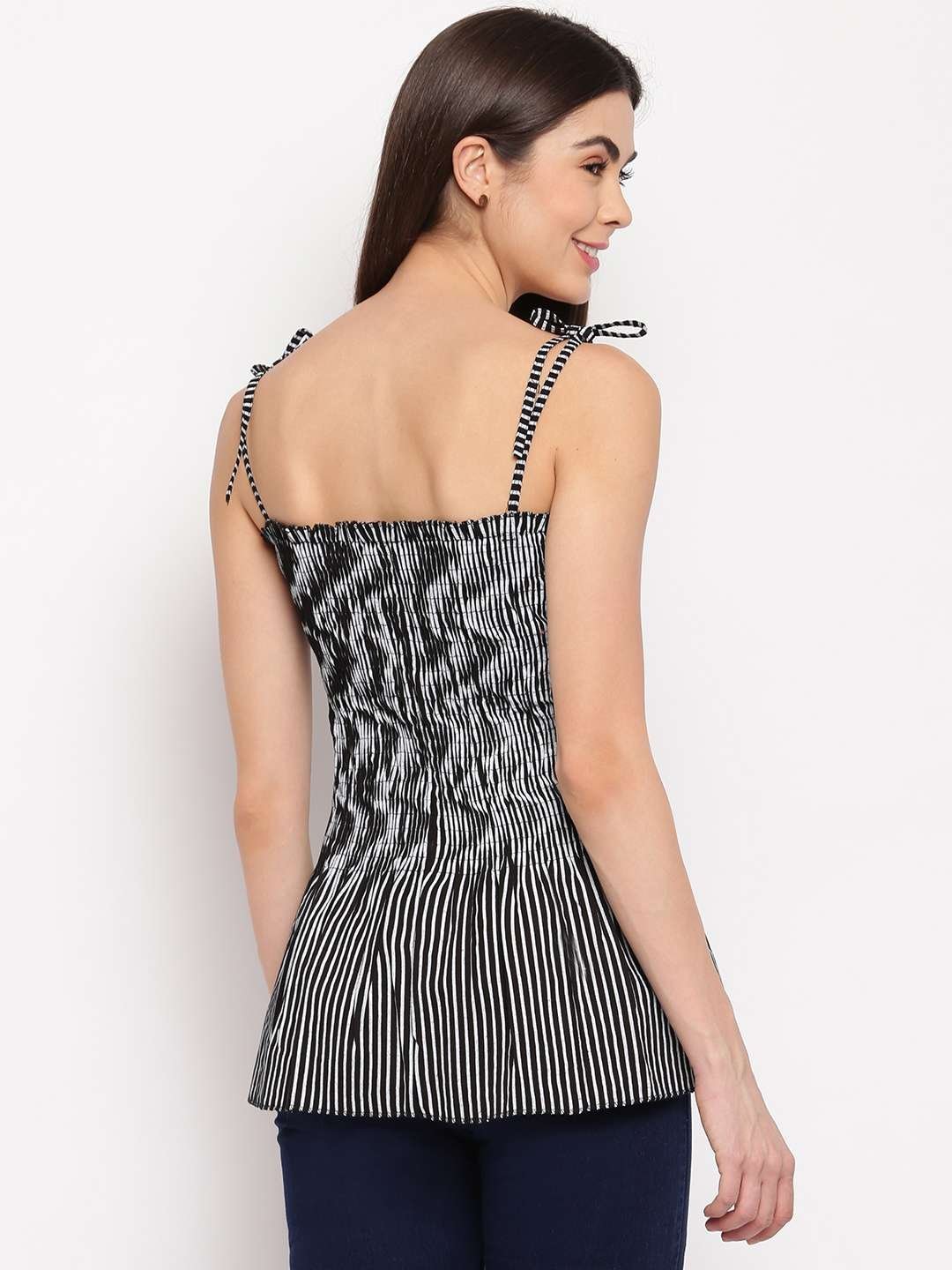 Women’s Rayon Printed Casual Summer Style Tie Shoulder Straps Free Size Tank Top ( Multi20)