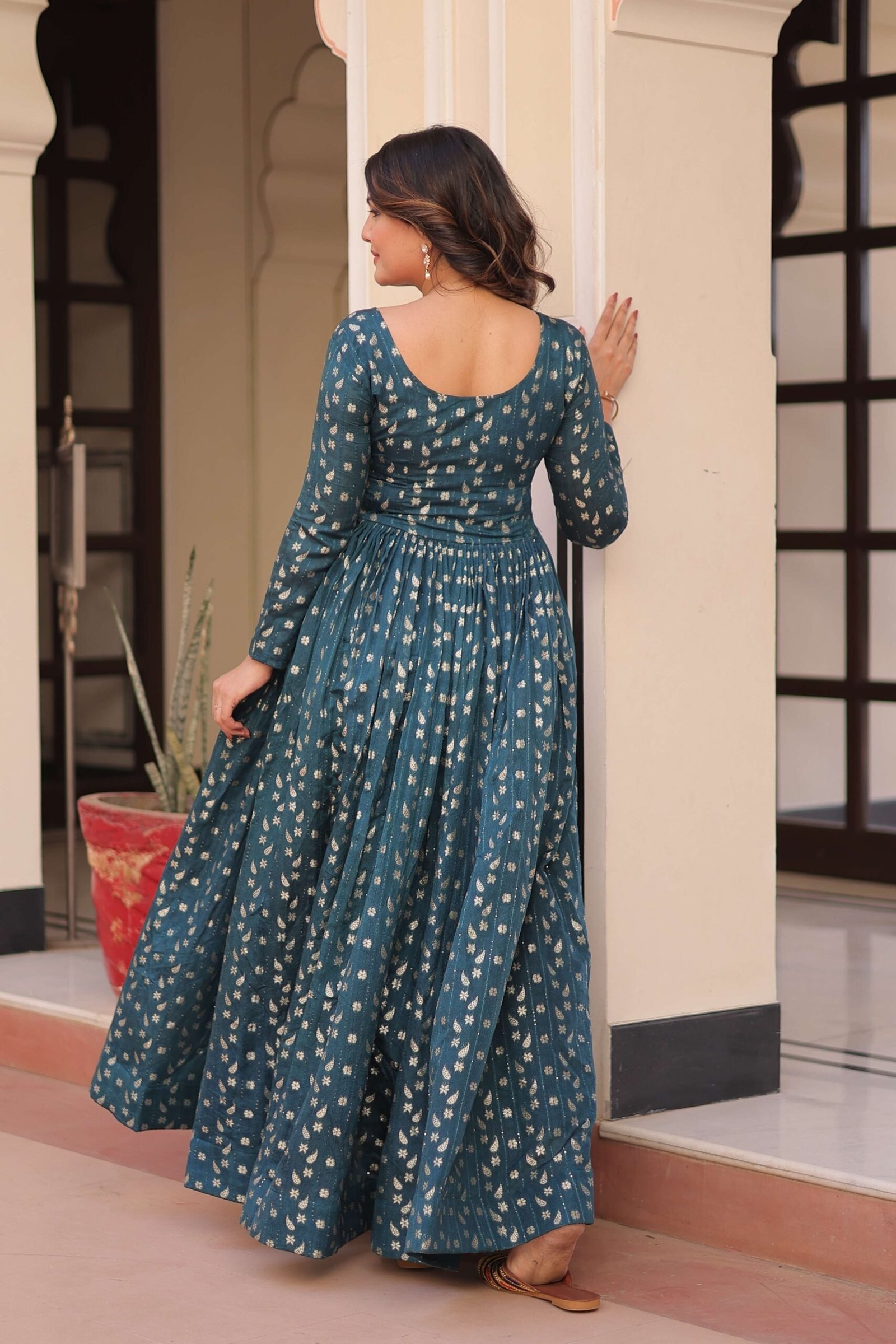Rama Premium Position Print Choli Gown ? Designer Ready-to-Wear Collection